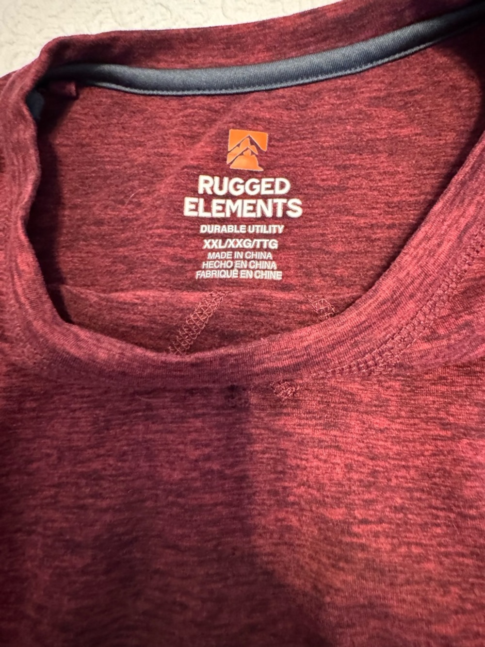 Rugged Elements Men's Maroon Crew Neck T-Shirt